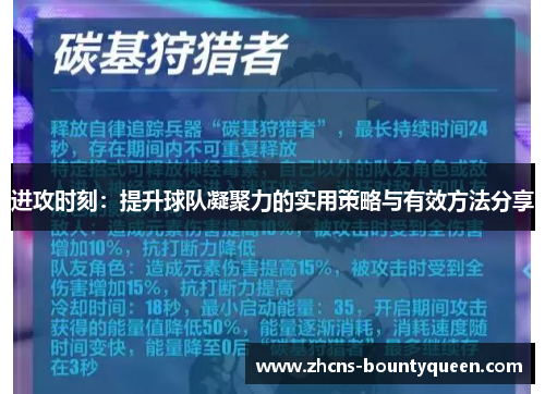 进攻时刻：提升球队凝聚力的实用策略与有效方法分享